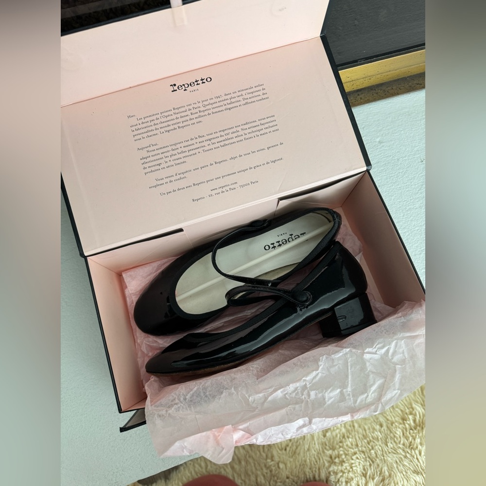Repetto ballet Maryjane flats block heel black